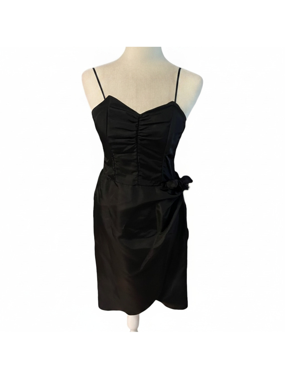 Avon vintage 80’s black mod mini length strapless dress size 8